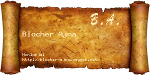 Blocher Ajna névjegykártya